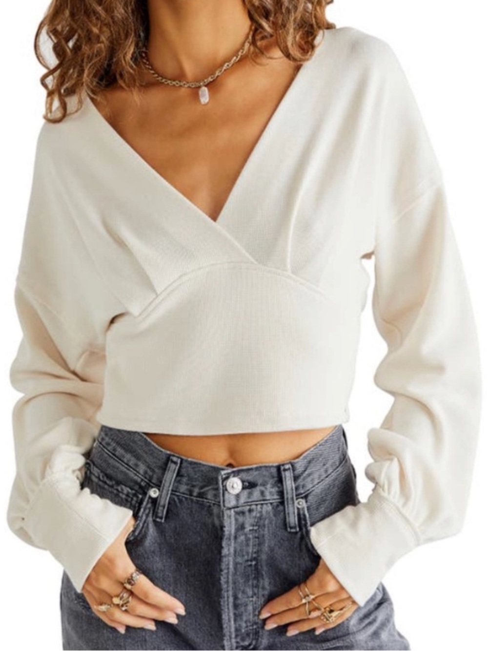 We the Free All Nighter Surplice Cropped Top